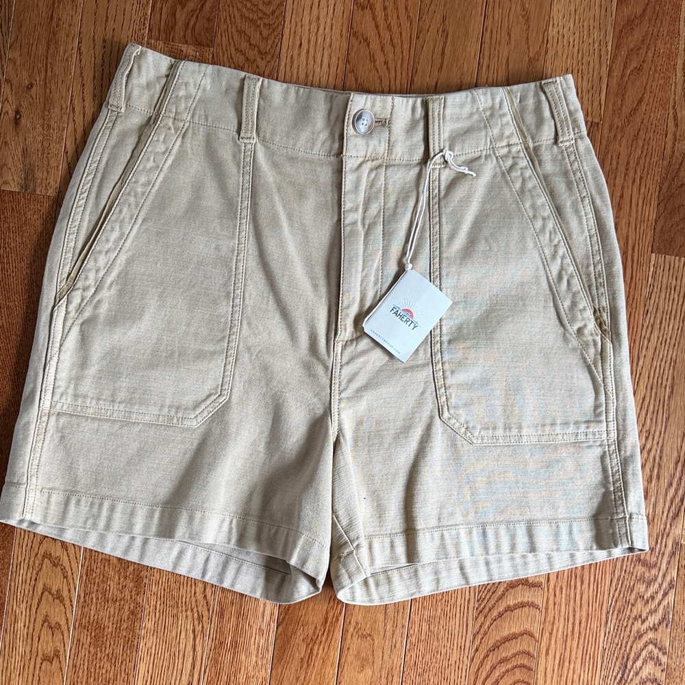 Faherty Khaki Utility Bermuda Shorts NWT